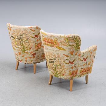 Armchairs, a pair, OH Sjögren, Tranås, second half of the 20th century.