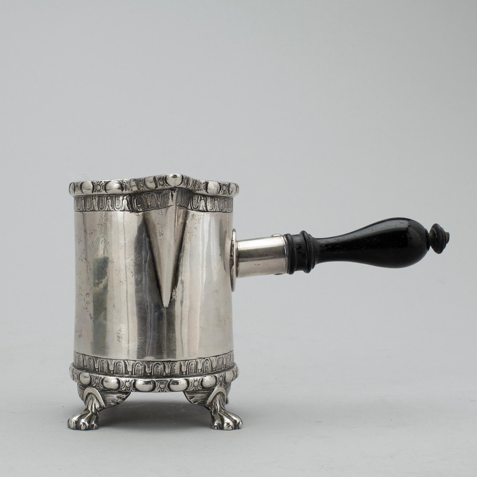 MJÖLKKANNA, silver, gustaviansk, Berndt Johan Frodelius, Stockholm 1784. Vikt ca 200 gram.