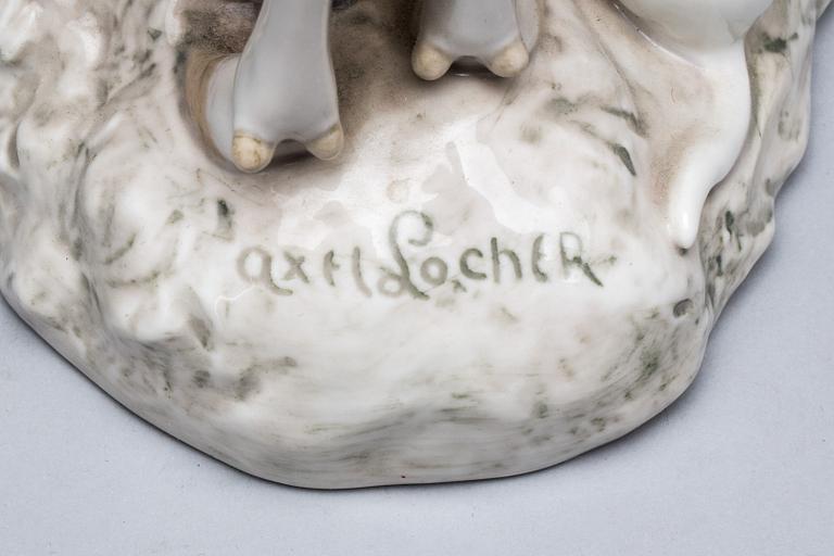 FIGURIN, porslin, Bing & Gröndahl signe. Axel Locher.