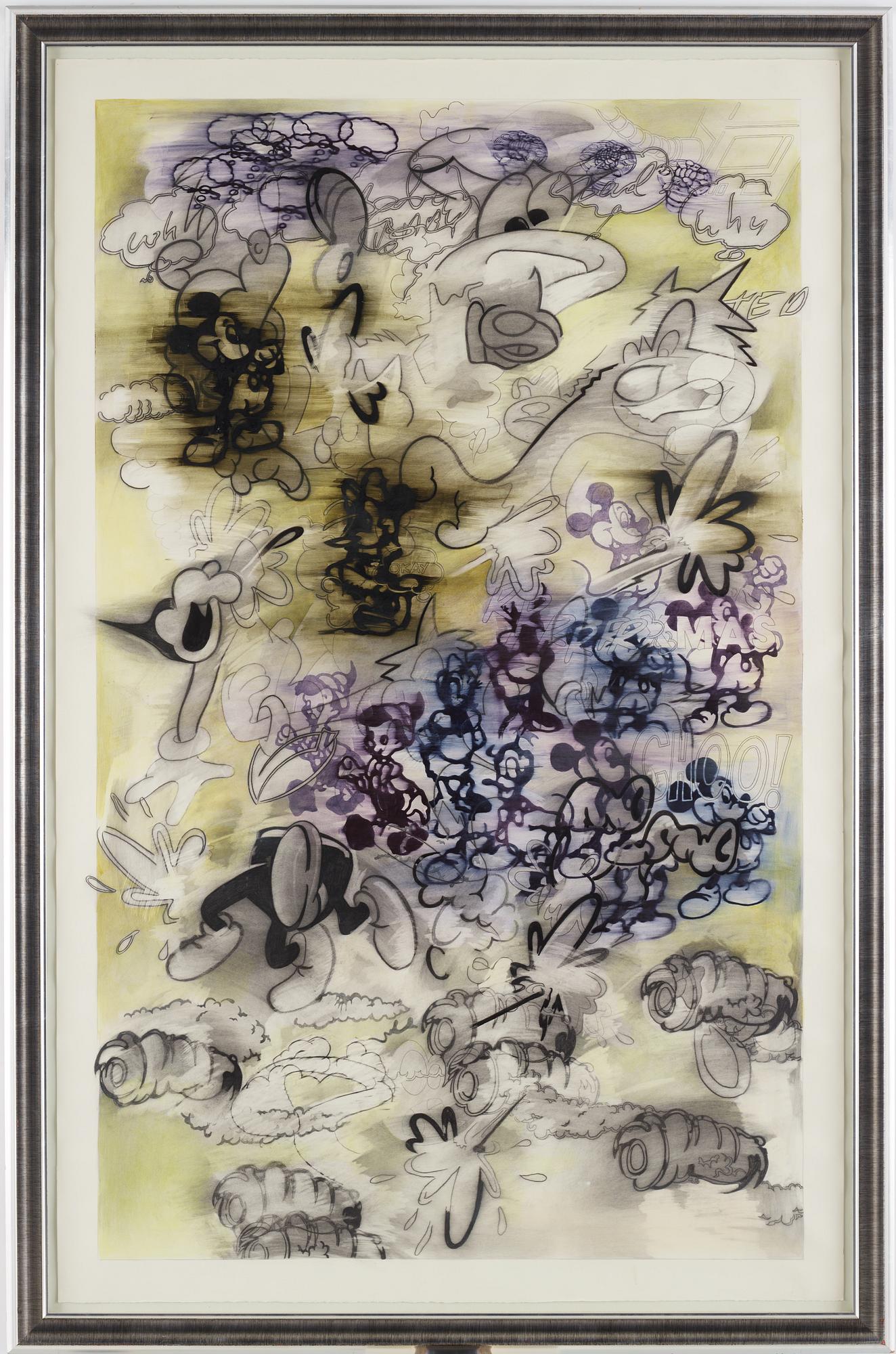 BILLY COPLEY, mixed media on paper, verso signed and dated 1994.