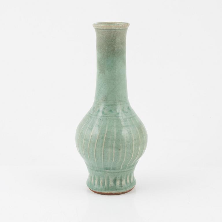 A celadon glazed vase, Ming dynasty (1368-1644).