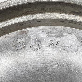 Edvin Ollers, a pewter table lamp, Stockholm, 1926.