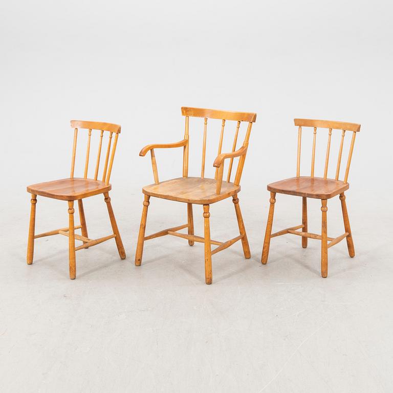 A set of eight chairs and an armchair Nässjö stolfabrik early 1900s.
