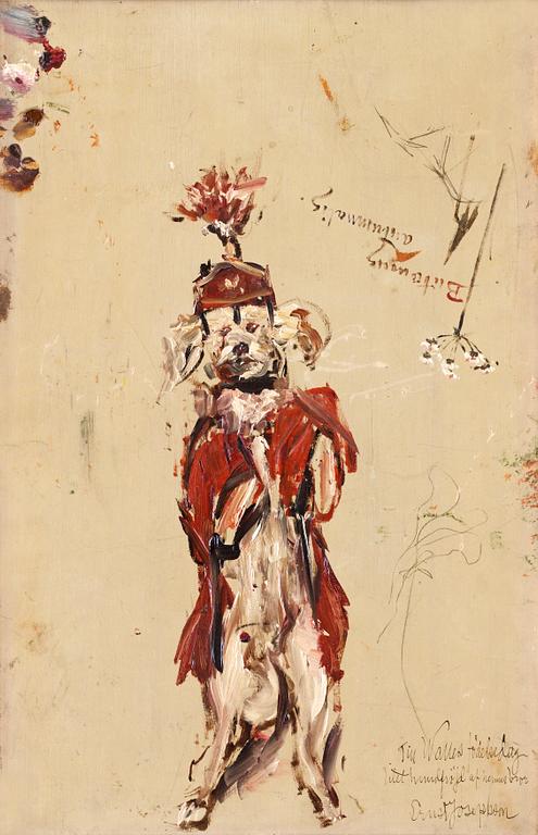 Ernst Josephson, "Hund" / "Skiss för 'Ett resande teatersällskap' " (Dog / Sketch for "Ett resande teatersällskap").
