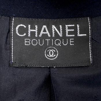 CHANEL, a dark blue jacket.