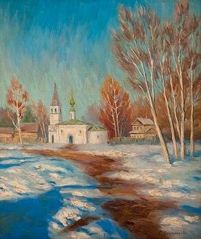 407. Sergei Arsenievitch Vinogradov, VÅRLIGT LANDSKAP.