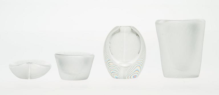 Tapio Wirkkala, TAPIO WIRKKALA, ART GLASS, 4 PIECES.