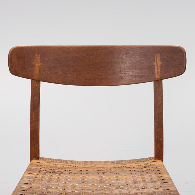 Hans J. Wegner, stolar, 4 st, "Spisestolen/ CH-23", Danmark, 1900-talets andra hälft.