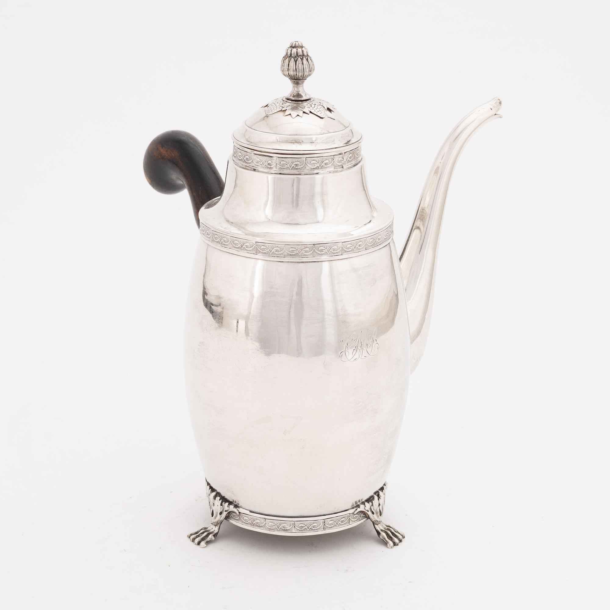 A Swedish late Empire Silver Coffee Pot, mark of Anders Lundqvist, Stockholm 1843.