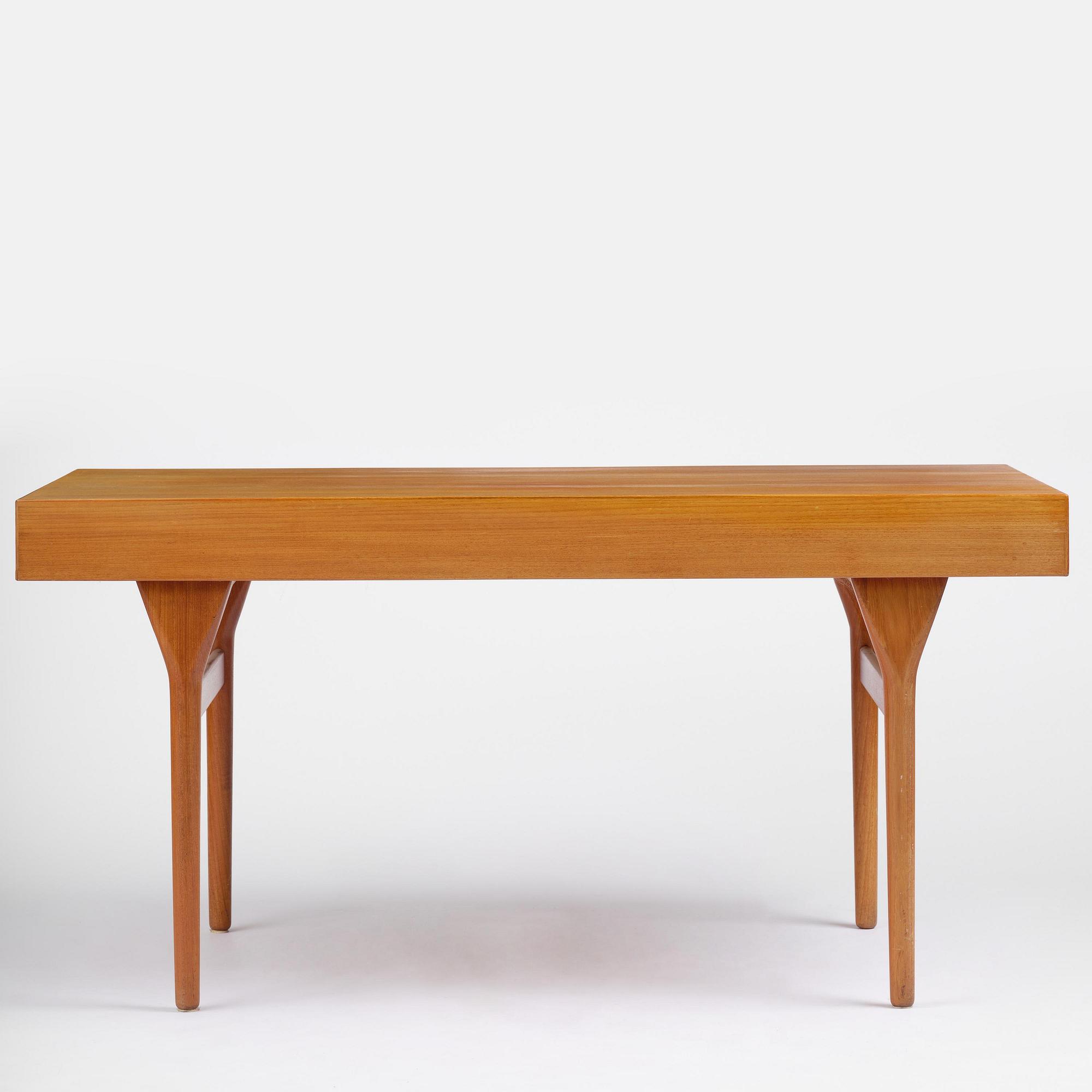 Nanna Ditzel, a teak desk model "93-4", Søren Willadsens Møbelfabrik, Denmark, 1950s.