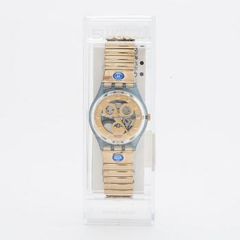 Swatch, Gold Smile, wristwatch, 34 mm.