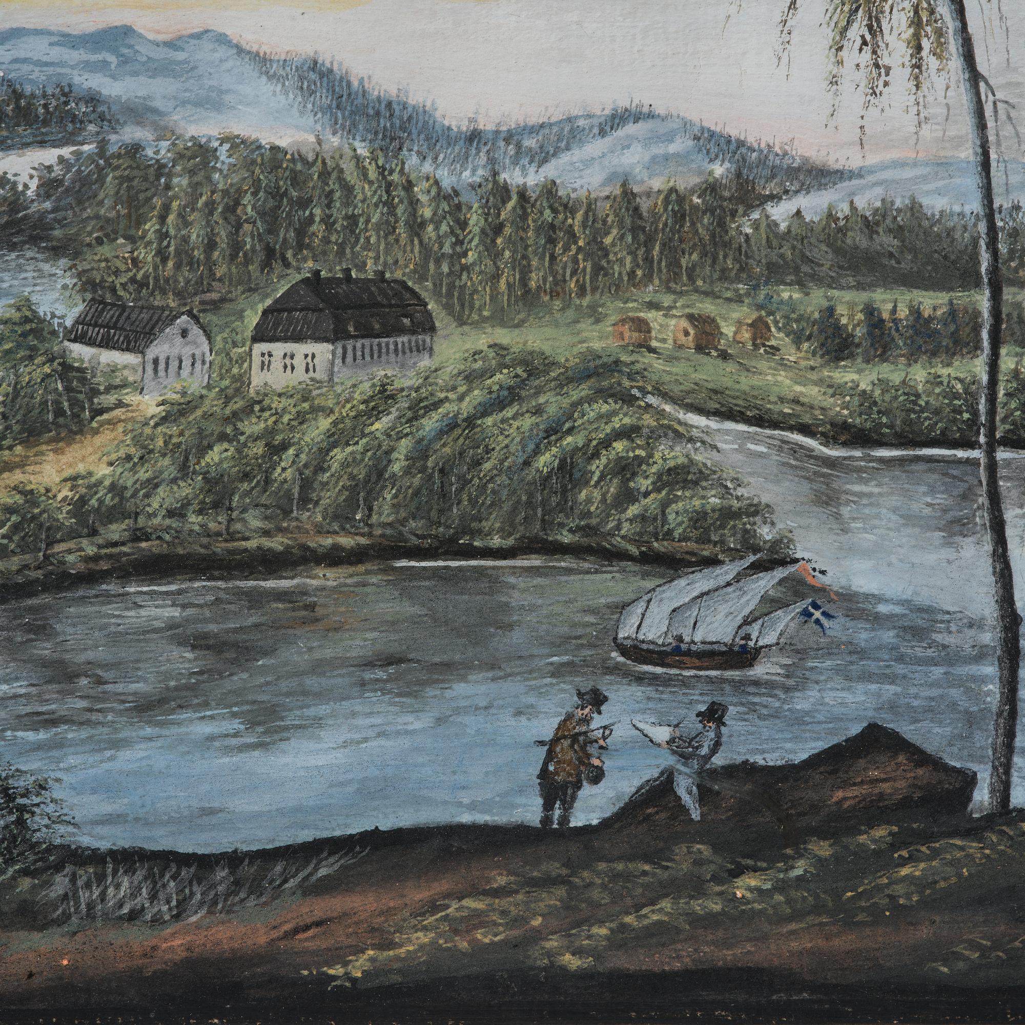 Swedish artist, "View of Näs located by the road between Gothenburg and Alingsås," dated 1808.
