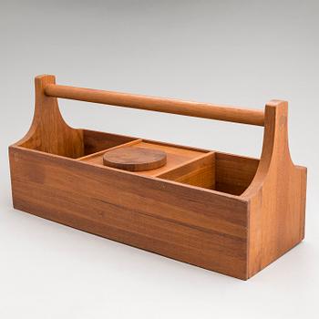 Picnic carrier, teak, Nissen Denmark, 1960s.