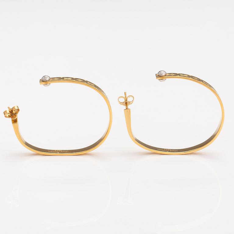 Louis Vuitton, A pair of "Nanogram hoop" earrings. Marked Louis Vuitton Paris, Italy.