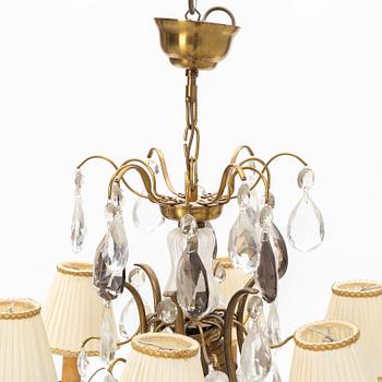 A Baroque style chandelier, mid 20th Century.