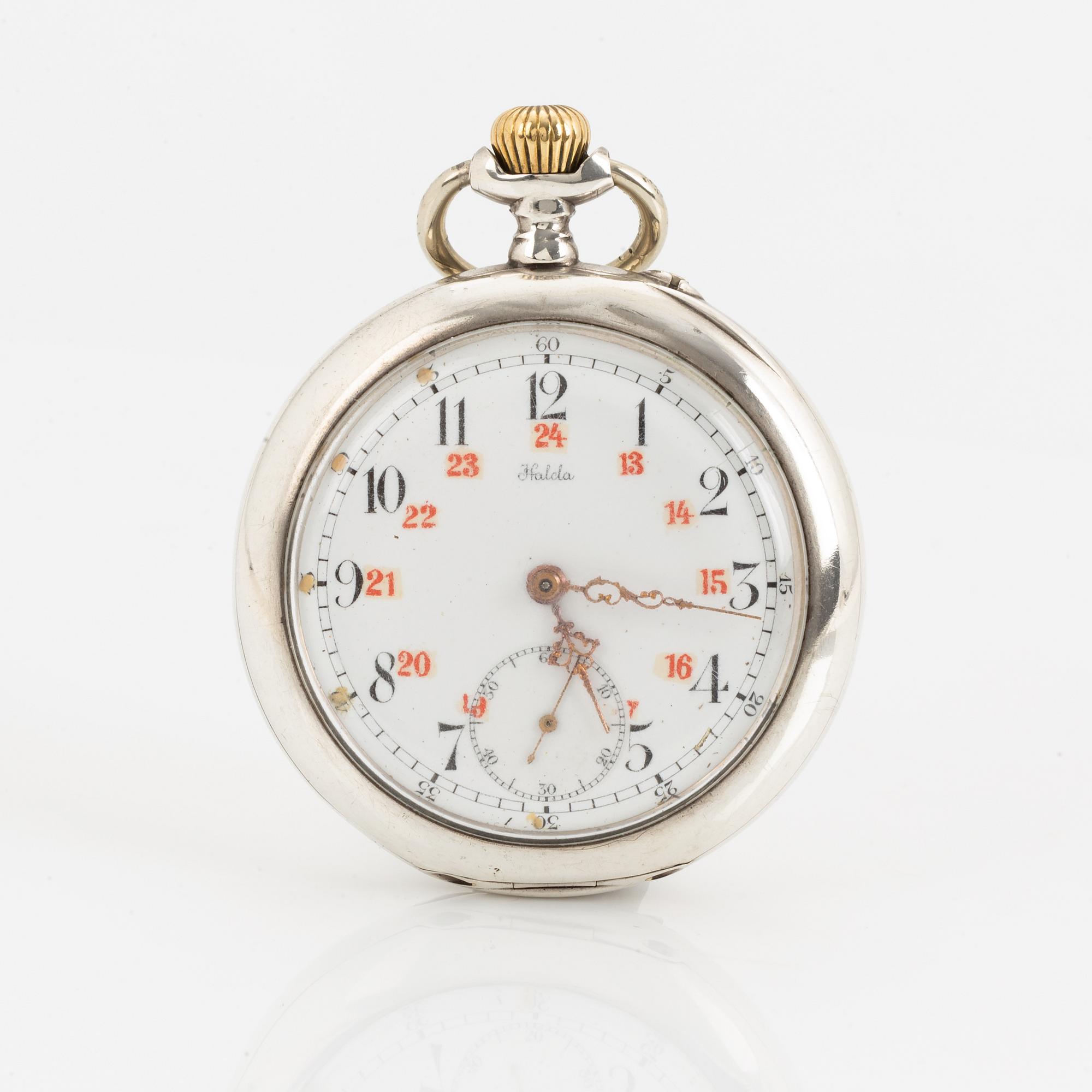 Halda, pocket watch, 51 mm.