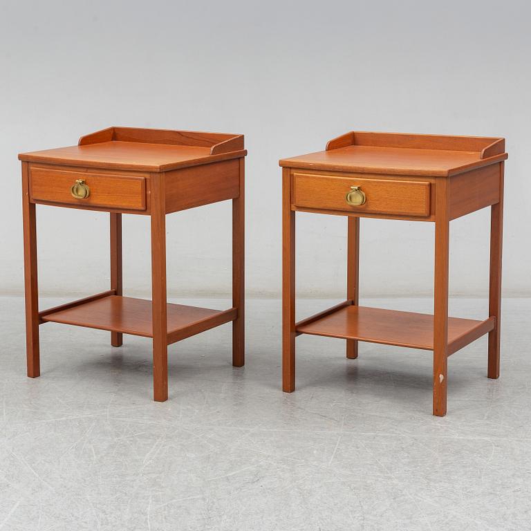 KERSTIN HÖRLIN-HOLMQUIST,  pair of mahogany bedside tables from Nordiska Kompaniet.