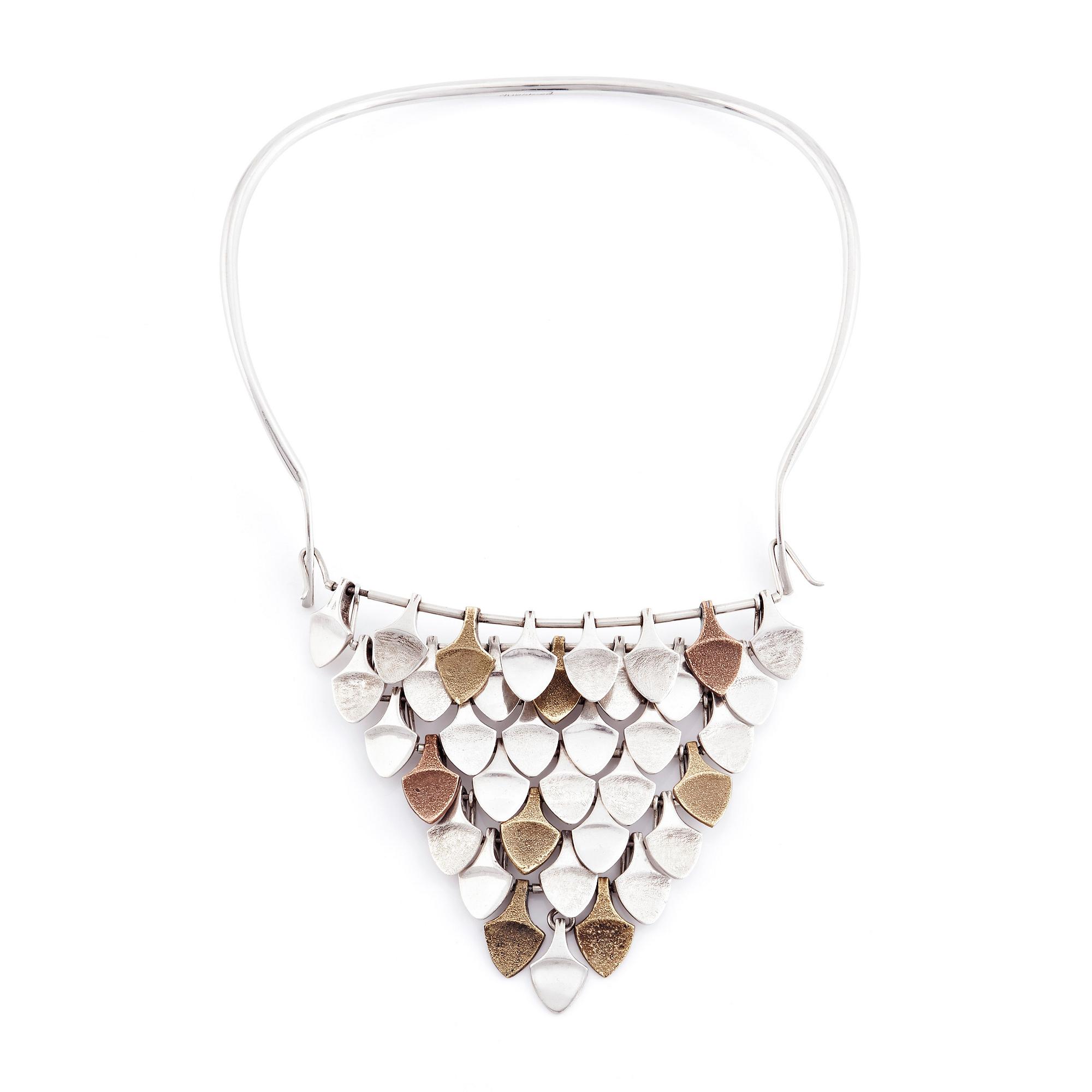 Inga-Britt "Ibe" Dahlquist, a necklace in silver, partly bronzed.