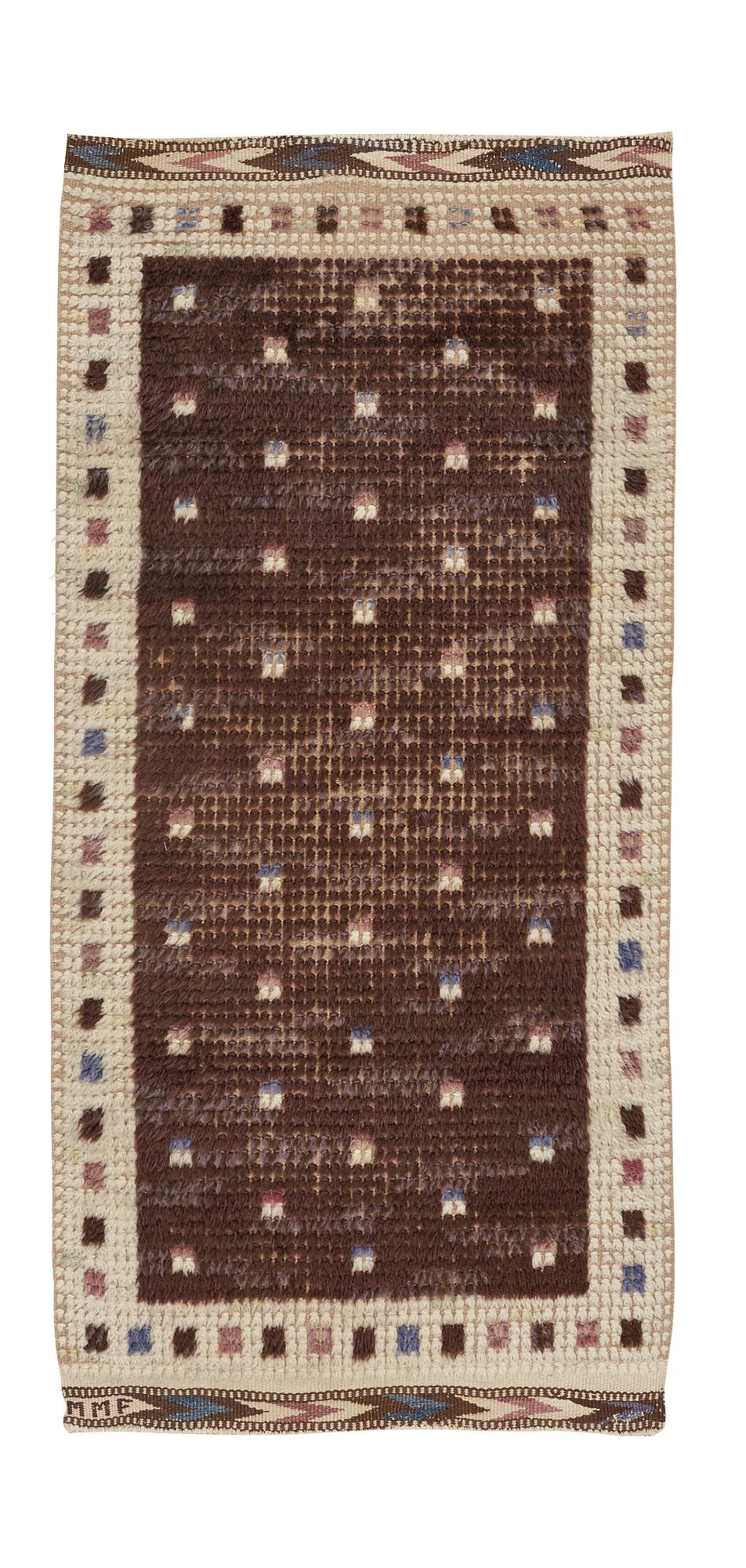 Märta Måås-Fjetterström, Matta, rya, ca 140 x 64,5-66,5 cm, signerad MMF.