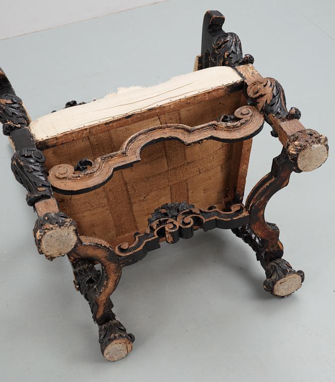 A Swedish Baroque circa 1700 armchair.