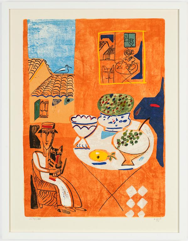 Madeleine Pyk, färglitografi, 1994, signerad 3516/5000.