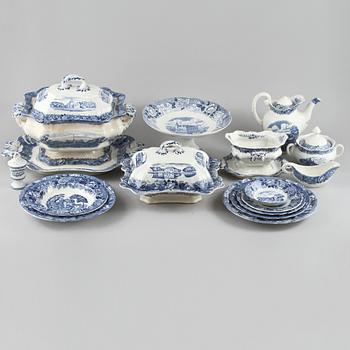 SERVISDELAR, 109 st, flintgods, "Skåne", Rörstrand, 1900-tal.