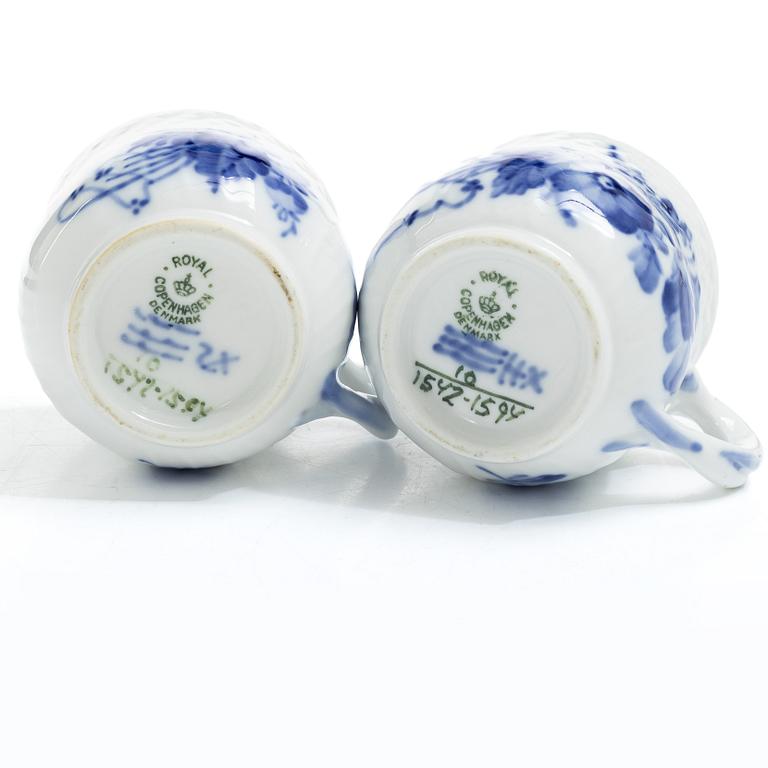 Royal Copenhagen, a set of twelve 'Blur Flower' custard cups, Denmark, 1957-58.