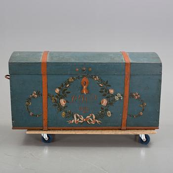 BRUDKISTA, målad dekor daterad 1816.