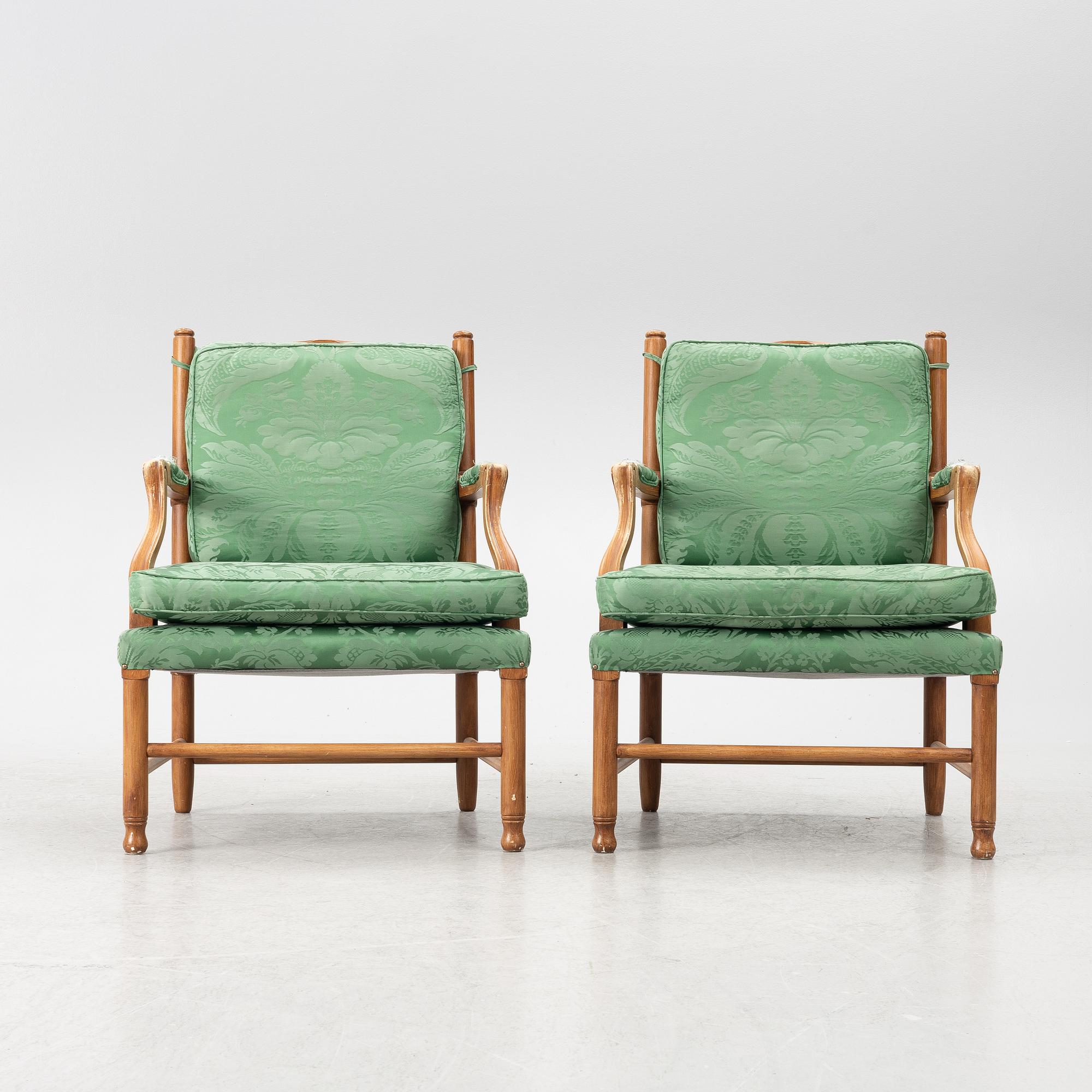 A pair of Gripsholm model armchair, second half of the 20th century.