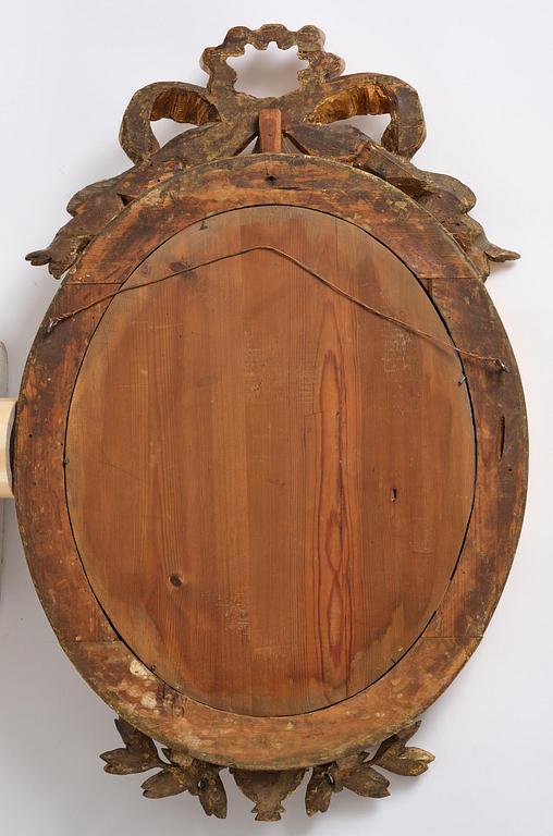 Spegellampett, för två ljus, Stockholmsarbete, sent 1700-tal, Gustaviansk.