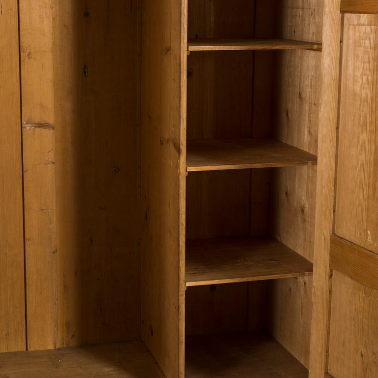 A pianted wooden Neo Renaissance wardrobe around 1900.