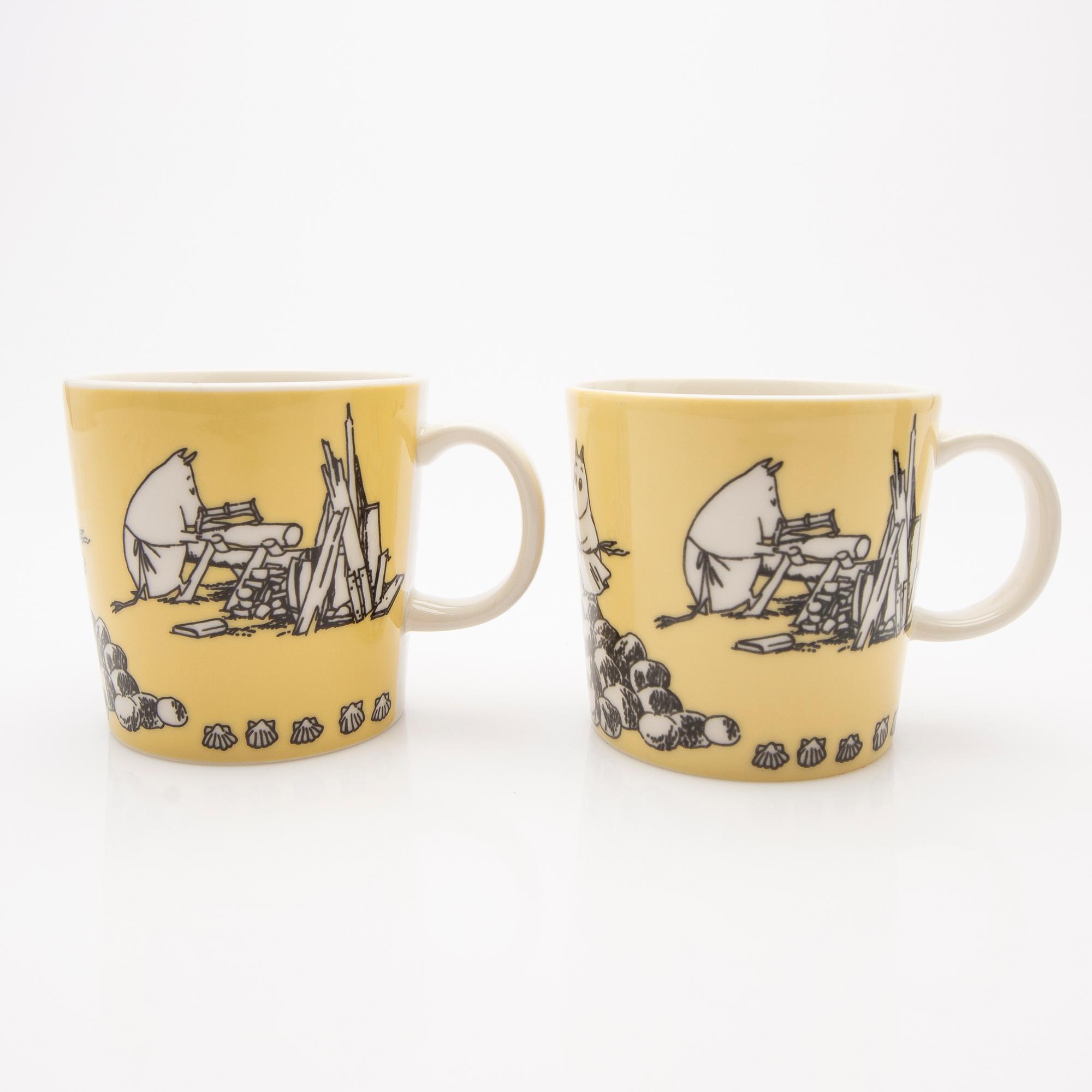 Moomin mugs, a pair, porcelain, Arabia, Finland 1990-1993.