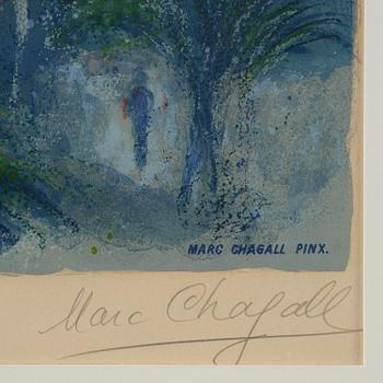 Marc Chagall, after, "Fiancés dans le ciel de Nice" from: Nice et la Côte d'Azur".