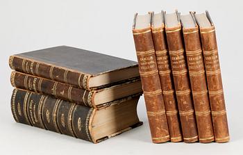 BOKPARTI, 8 st, "Lunds Stifts Herdaminne" vol I-V, av S. Cawallin, Lund 1854.