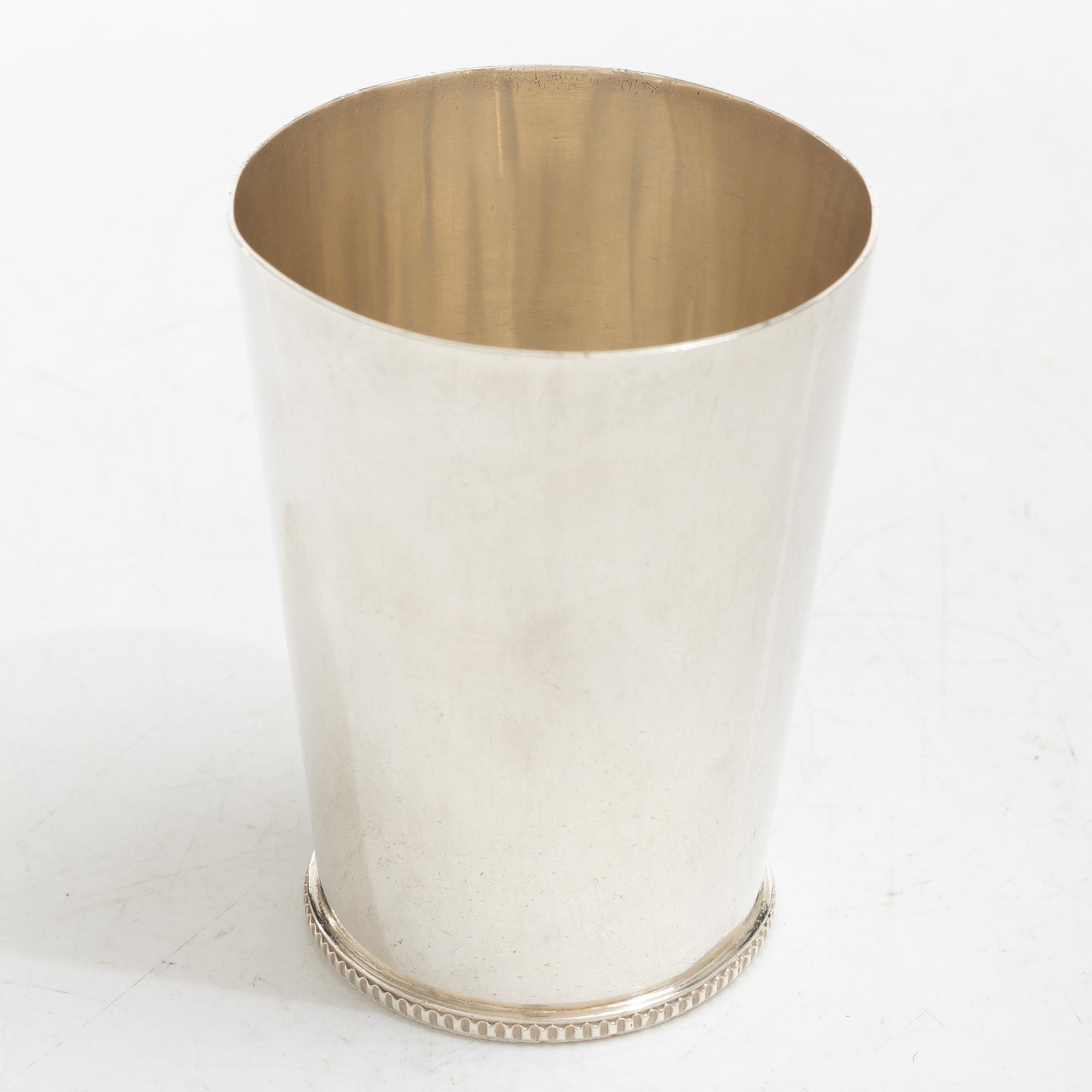 Wiwen Nilsson, a sterling silver beaker, Lund, Sweden 1944.