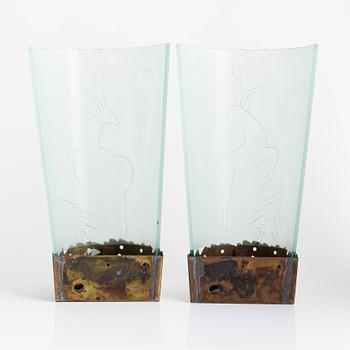 A Swedish Modern glass wall lamp, first half of the 20th Century.