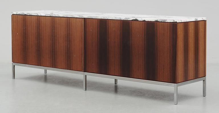 A Florence Knoll palisander and white marbel sideboard, Knoll International, USA 1960's.