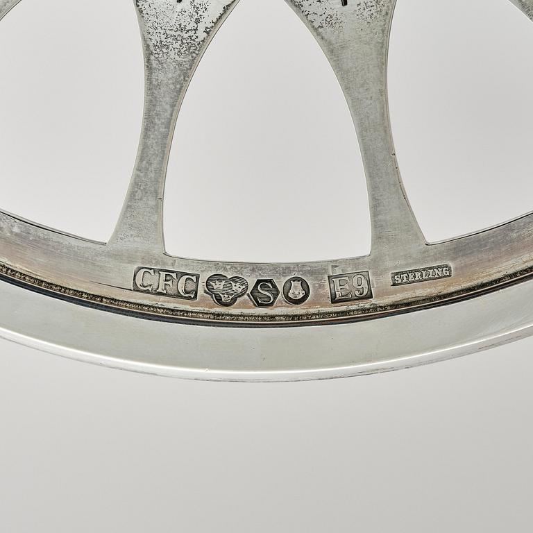 Carl Fredrik Carlman, a sterling silver ashtray, designed by Sven Carlman, Stockholm, Sweden 1955.