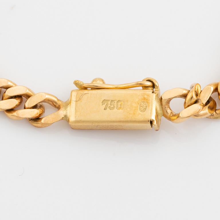 18K gold and small eight cut diamond necklace and bracelet.