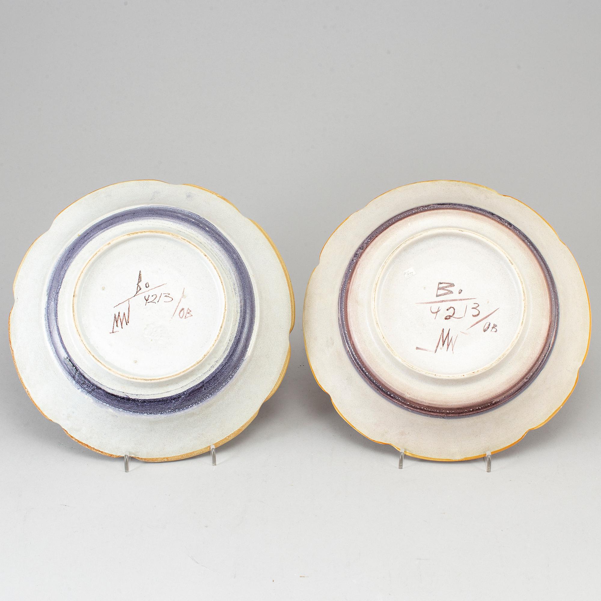 Maggie Wibom, 2 ceramic bowls, Bo Fajans, 1920-30s.