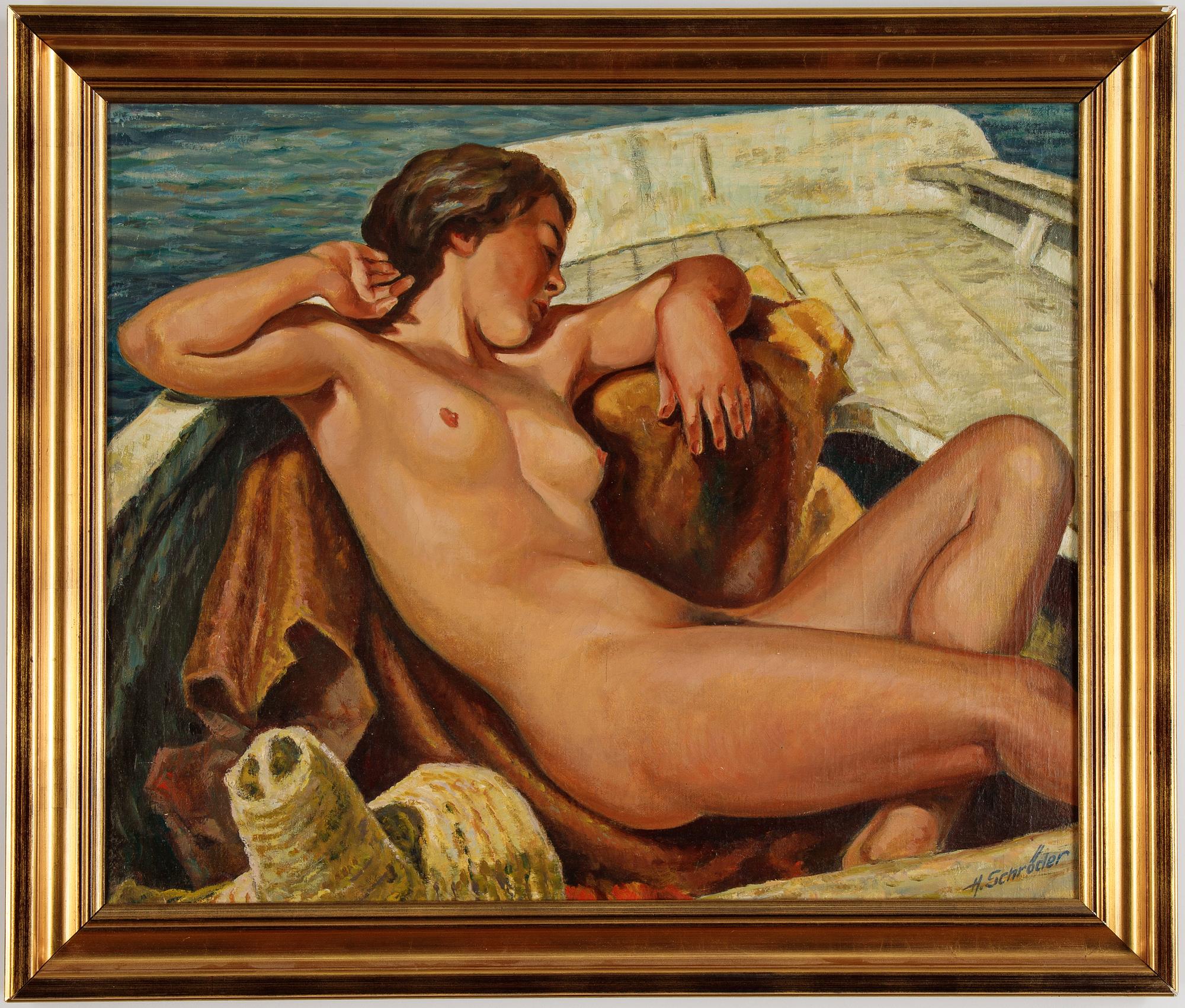 Heinrich Schröder, olja på duk, signerad.