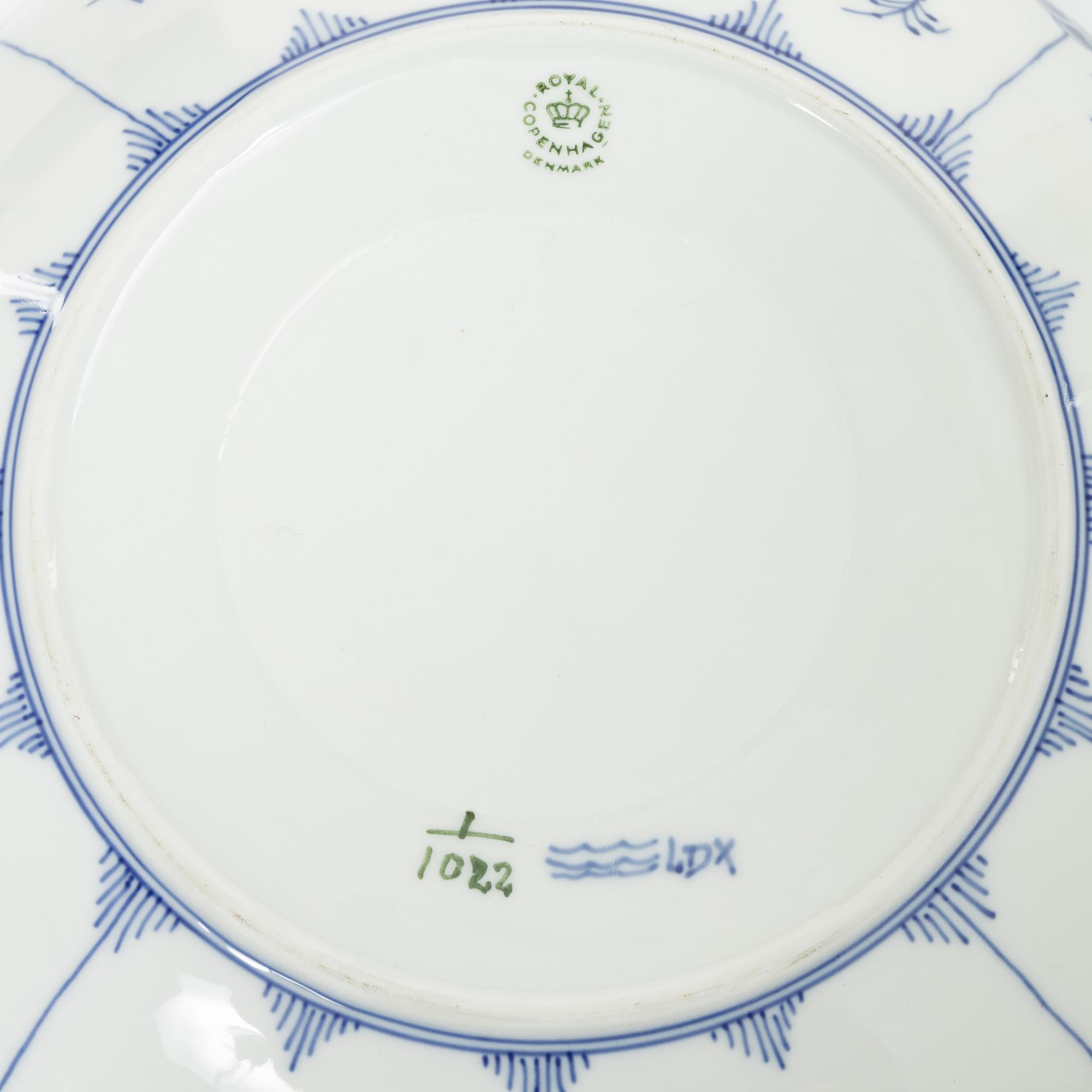 Royal Copenhagen, Two 'Musselmalet Full Lace' bowls, Denmark, second half of the 20th century.