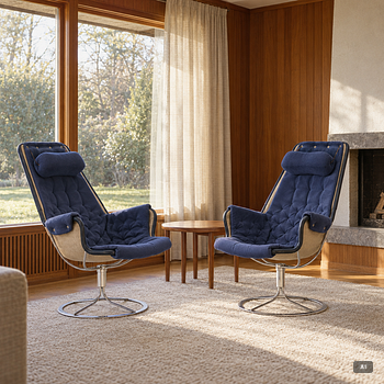 Bruno Mathsson, Armchairs, a pair, Jetson, Dux, second half of the 20th century.