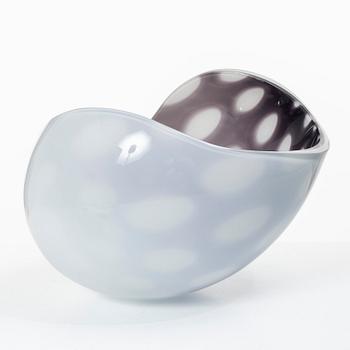 Lena Bergström, skål, glas, "Planets", unik, Orrefors 2005.