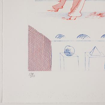 David Hockney, "A Moving Still Life" från sviten "The Blue Guitar".
