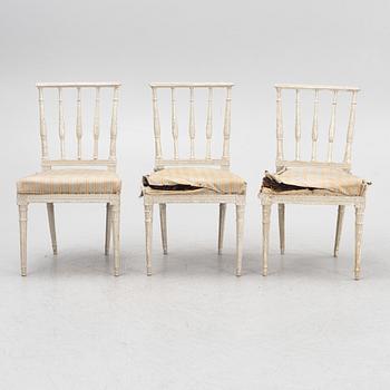 Stolar, sex stycken, av Anders Hellman d.y. (mästare i Stockholm 1793-1825), Sengustavianska.