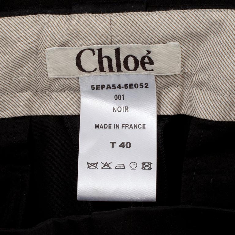 CHLOÉ, a pair of black cotton trousers, french size 40.