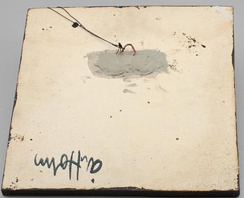 VÄGGPLATTA, stengods, Åke Holm, signerad.