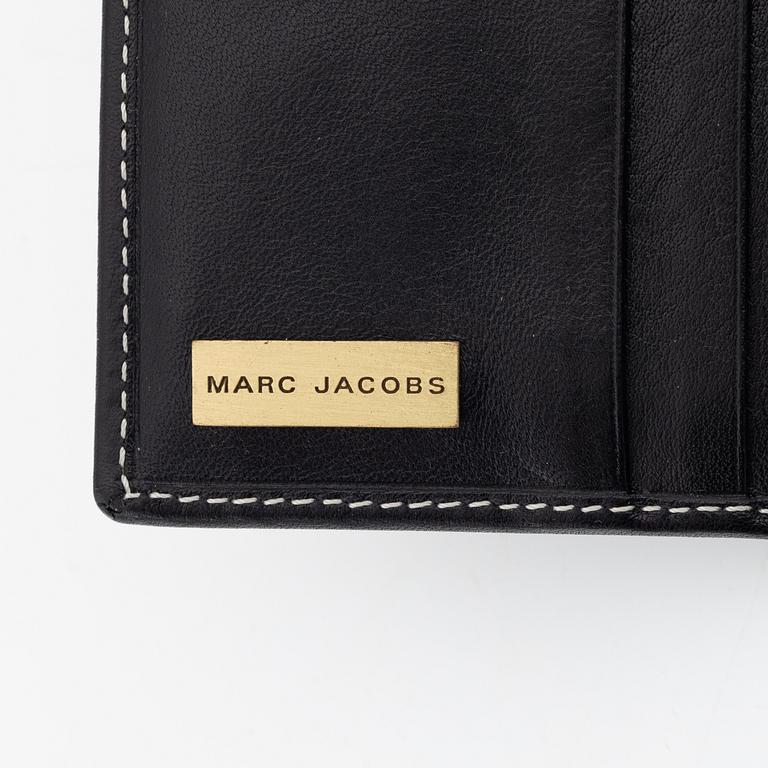 Marc Jacobs, black leather and gold hardware wallet.