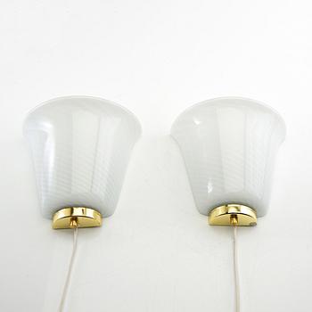 Wall lamps, a pair, probably Murano, second half of the 20th century.